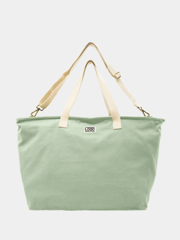 Sac week-end en coton bio personnalisable Jade Vert d'eau
